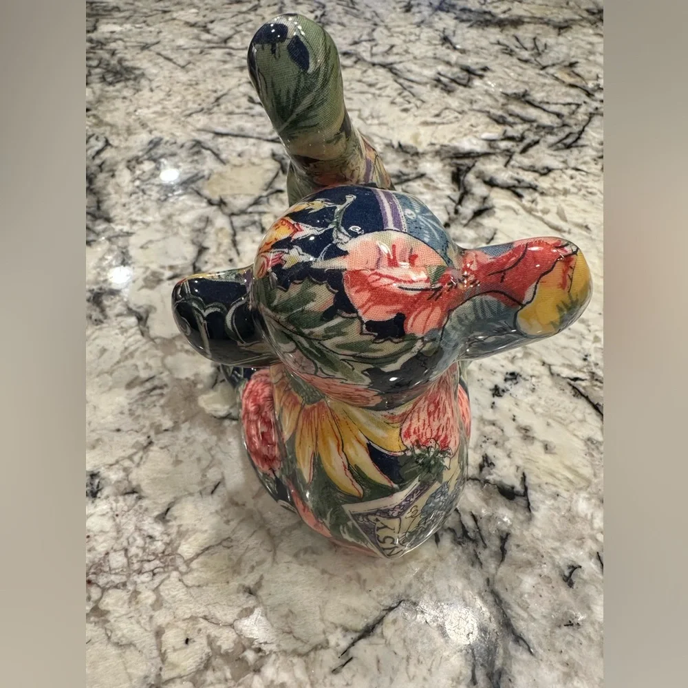 EUC La Vie Safari Decoupage Porcelain Elephant and Giraffe Figurine Set - Picture 3 of 11